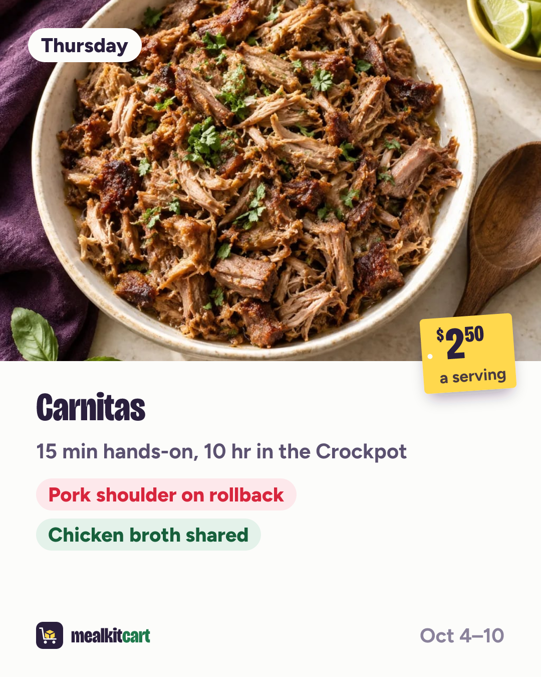 Slide 7: Thursday: Carnitas