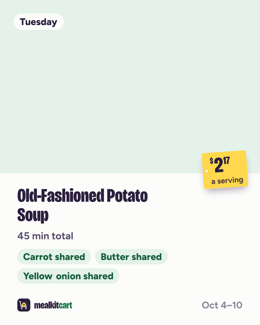 Slide 4: Tuesday: Old-Fashioned Potato Soup