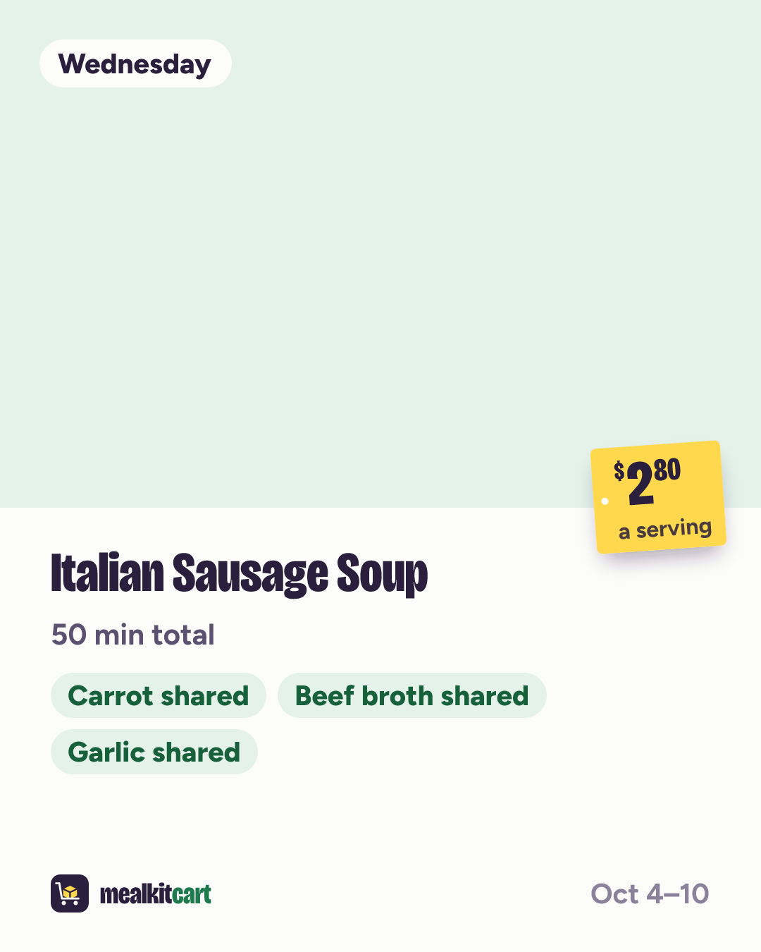 Slide 5: Wednesday: Italian Sausage Soup