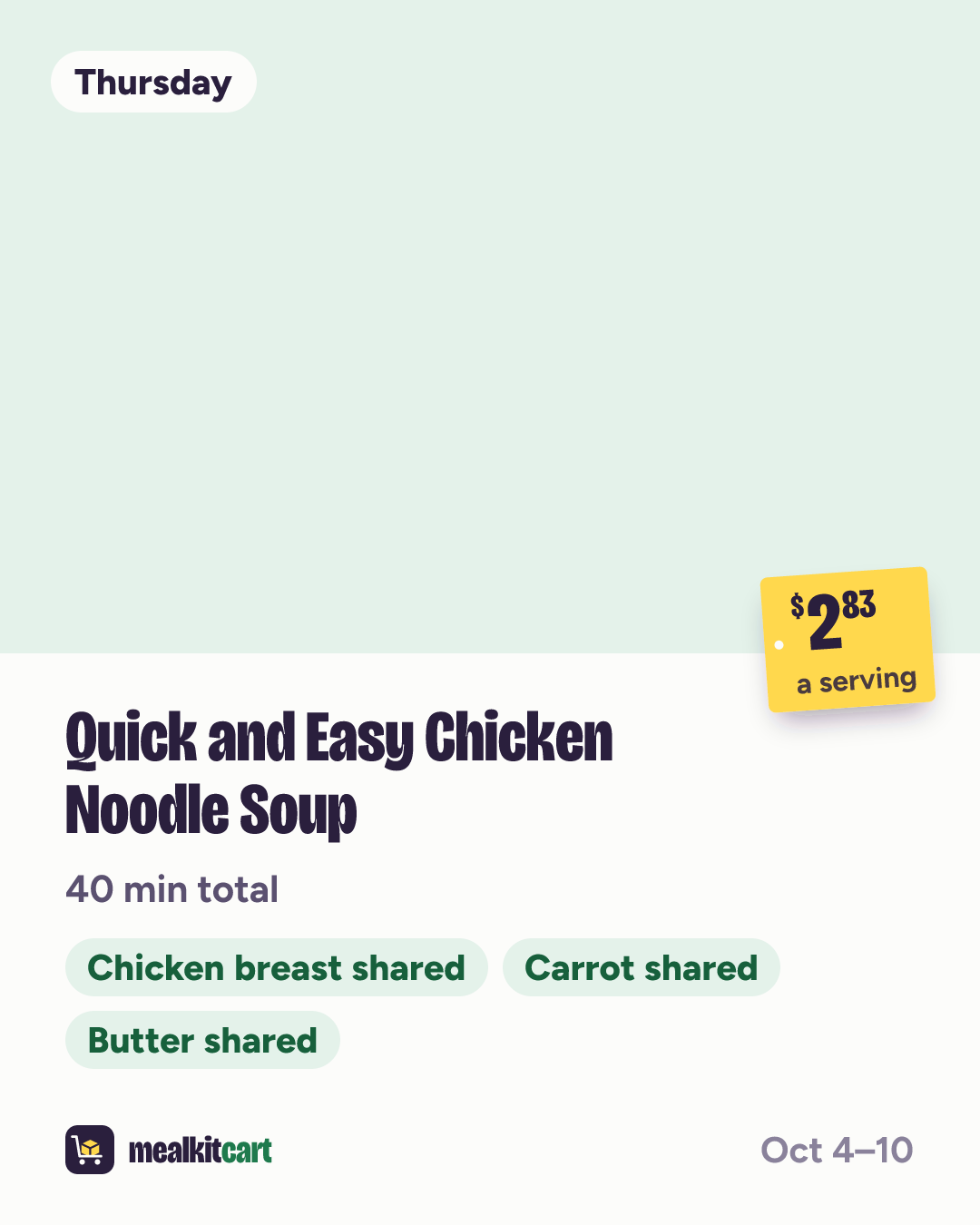 Slide 6: Thursday: Quick and Easy Chicken Noodle Soup