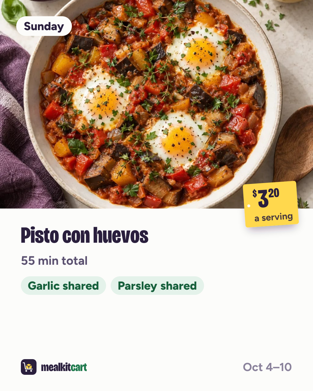 Slide 2: Sunday: Pisto con huevos